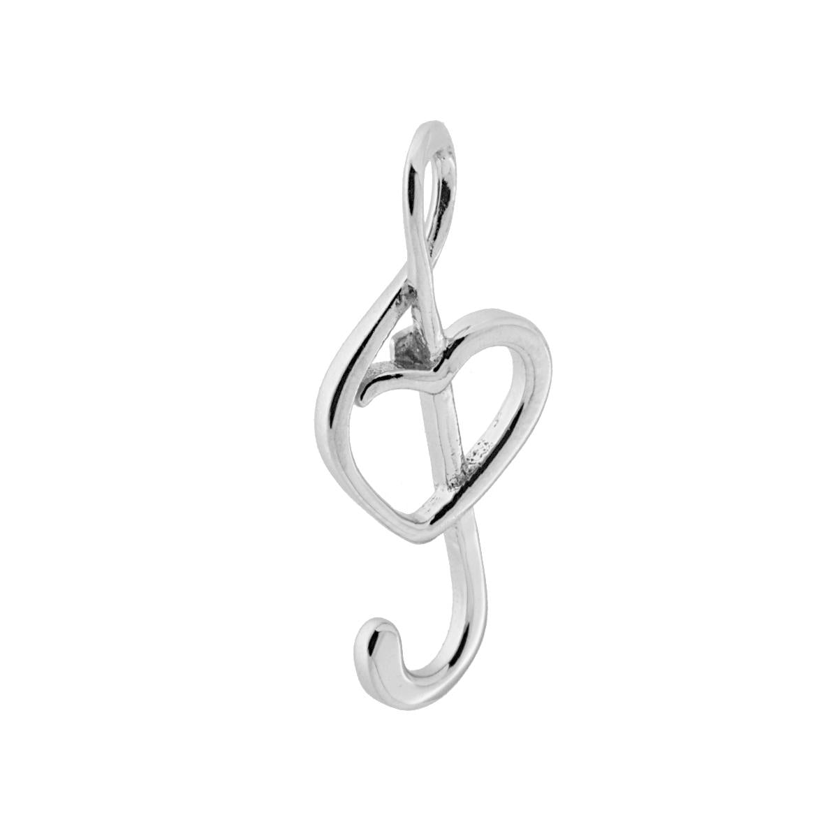 Ciondolo Chiave Musicale di Violino e Cuore
