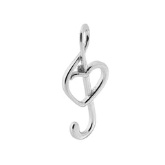 Ciondolo Chiave Musicale di Violino e Cuore