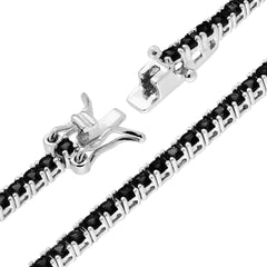 Bracciale Tennis Griffe cm 16.5 con Zirconi mm 2 Neri