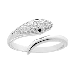 Anello Serpente con Zircone Bianchi e Neri