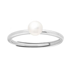 Anello Solitario con Perla mm 5 Vetro Perlato