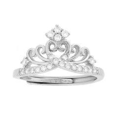 Anello Corona Diadema con Cubic Zirconia Bianchi