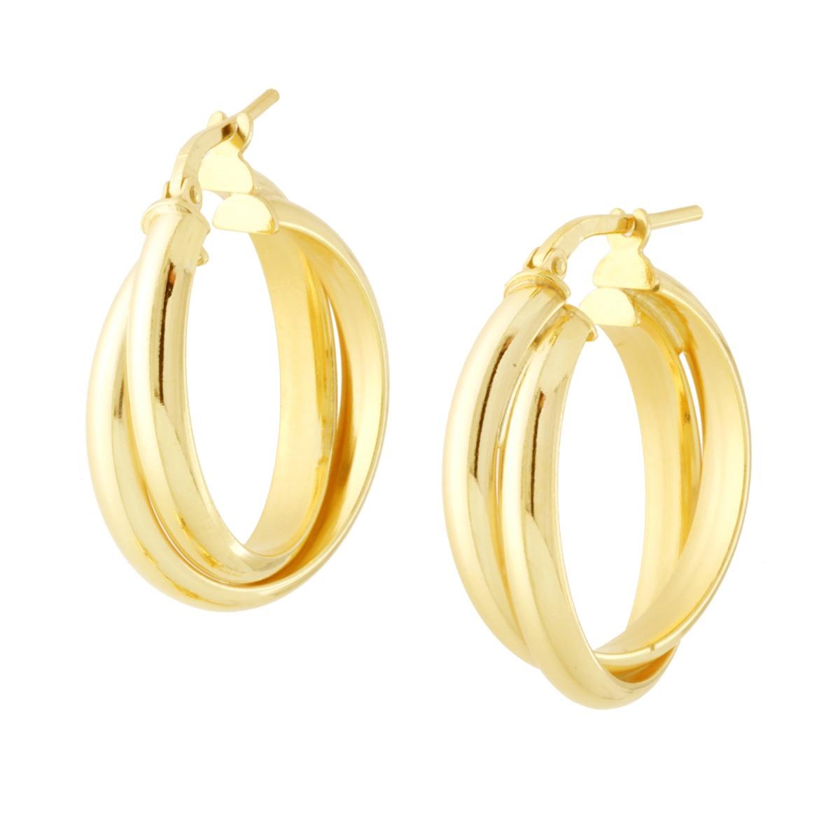 Orecchini Cerchio Doppia Canna intrecciata