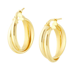 Orecchini Cerchio Doppia Canna intrecciata