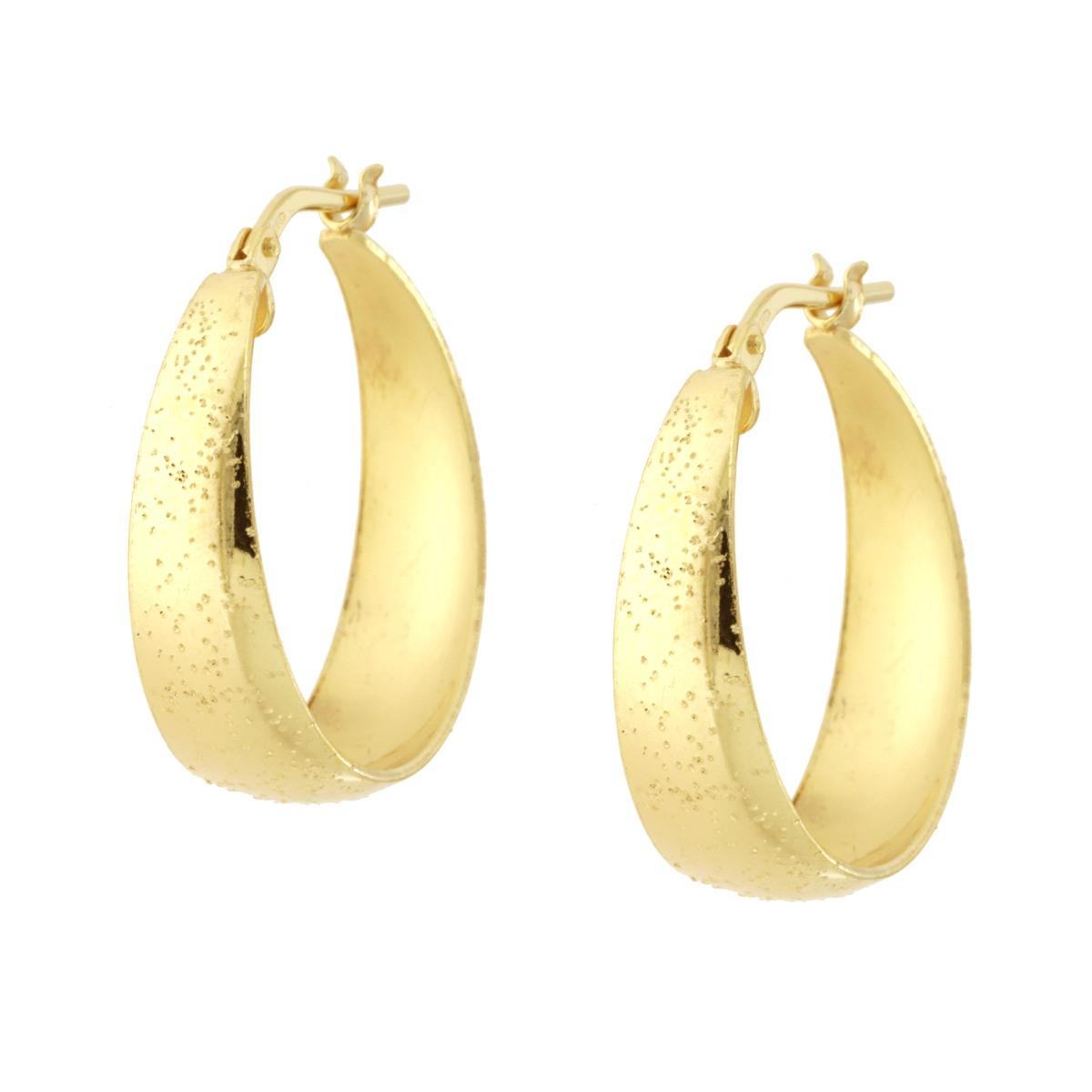 Orecchini Cerchio Fascia bombata Brillantata mm 22