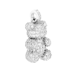 Ciondolo Orso con Cubic Zirconia Bianchi