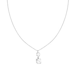 Collana Catena Forzatina Diamantata con Punti Luce Tondo Crystal Bianco