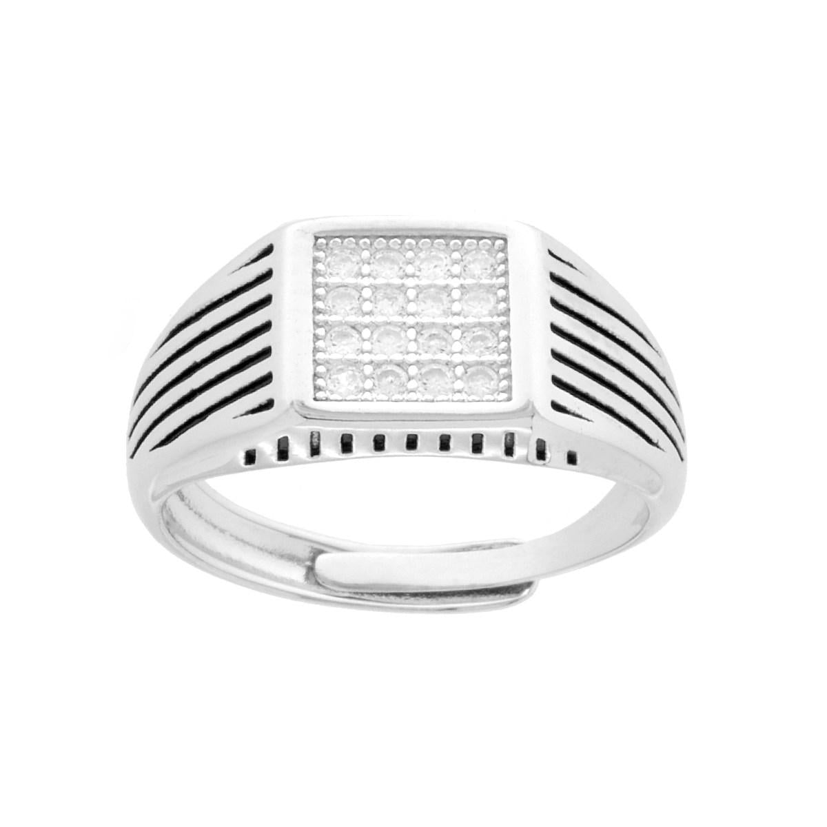 Anello Mini Chevalier con Cubic Zirconia Bianchi