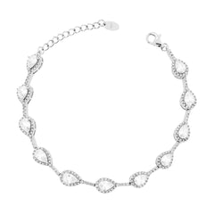 Bracciale Tennis Goccia con Cubic Zirconia Bianchi