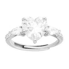 Anello Cuore con Cubic Zirconia Bianchi