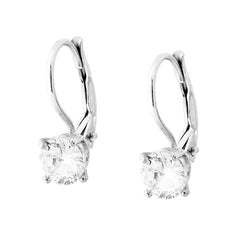 Orecchini Monachella Punto Luce tondo mm 6 con Zircone Bianco