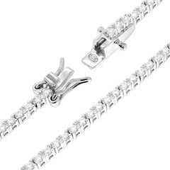 Bracciale Tennis cm 18 con Zirconi mm 1.5 Bianchi