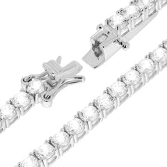 Bracciale Tennis Griffe cm 16.5 con Zirconi mm 3 Bianchi