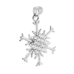 Ciondolo Fiocco di Neve con Zirconi Bianchi