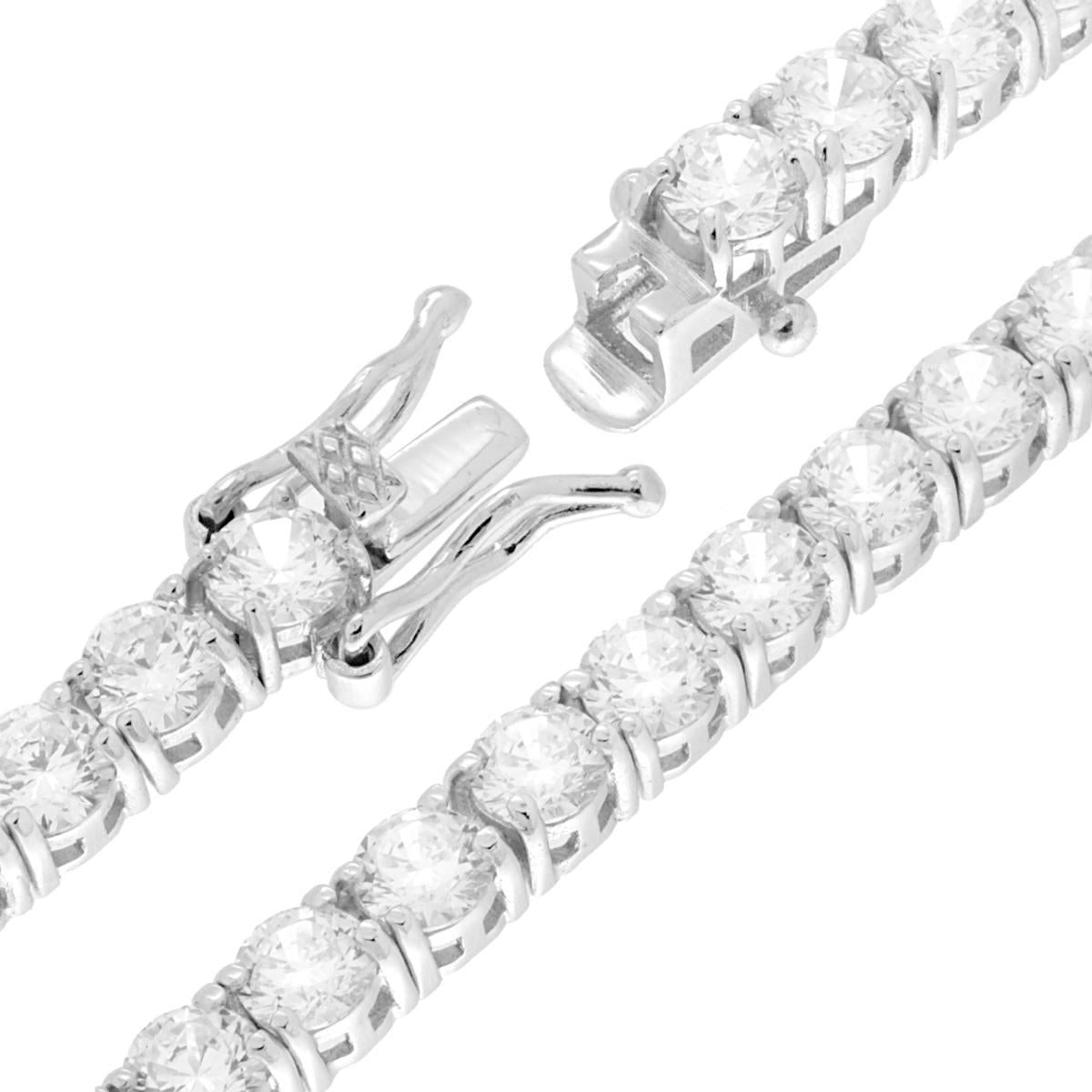 Bracciale Tennis Griffe cm 16 con Zirconi mm 4 Bianchi