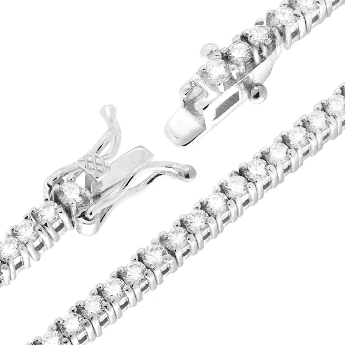 Bracciale Tennis Griffe cm 19 con Zirconi mm 2 Bianchi