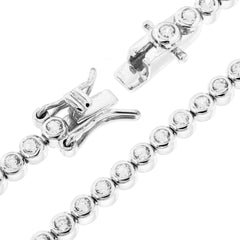 Bracciale Tennis Cipollina cm 18 con Zirconi mm 2 Bianchi