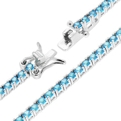 Bracciale Tennis Griffe cm 16.5 con Zirconi mm 2 Acquamarina