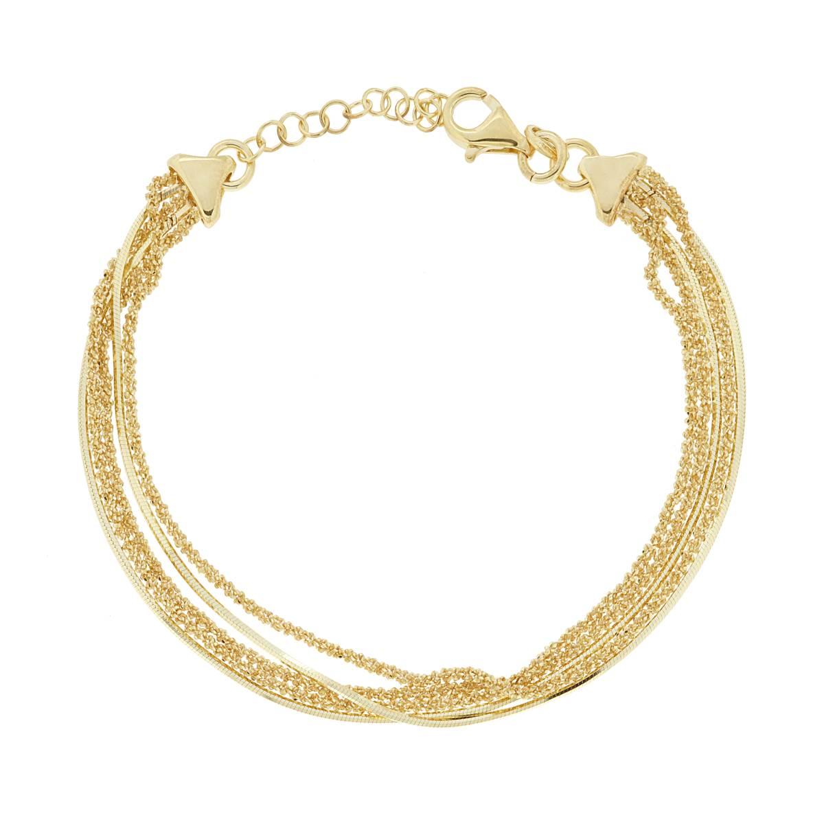 Bracciale multifilo Catena Disco e Coda di Topo