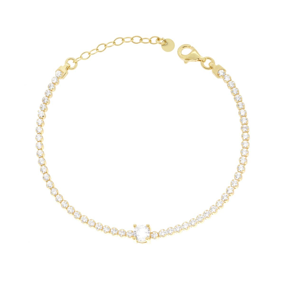 Bracciale Tennis con Tondo centrale Cubic Zirconia Bianchi