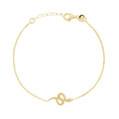 Bracciale catena Rolo Diamantata con Serpente